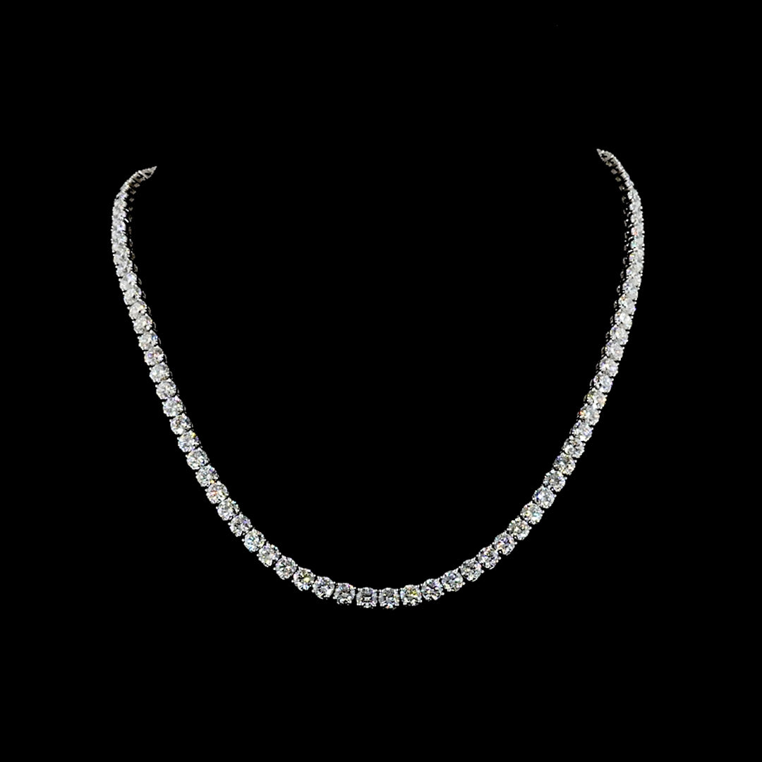 Grande Round Lab Grown Diamond Tennis Necklace