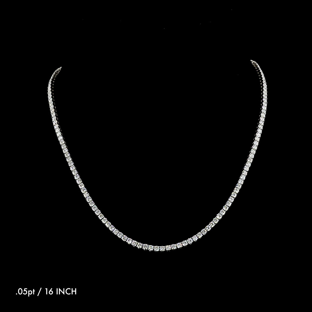 Classic Round Lab Grown Diamond Tennis Necklace