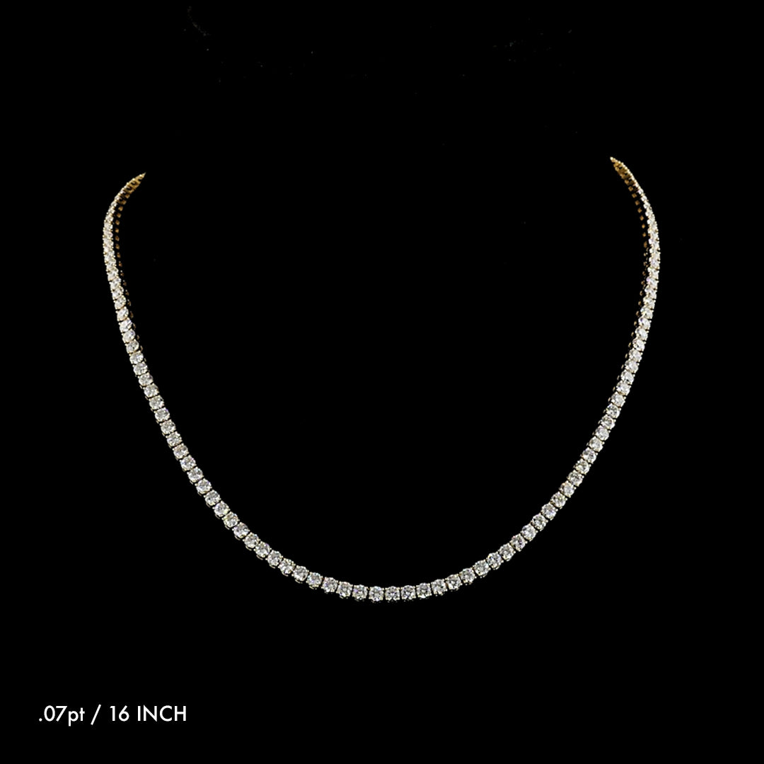Classic Round Lab Grown Diamond Tennis Necklace