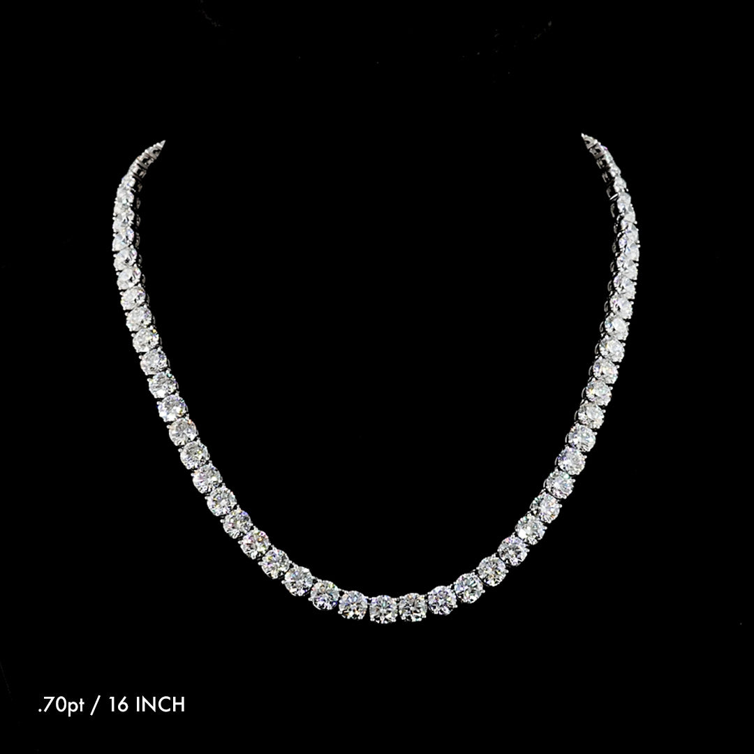 Grande Round Lab Grown Diamond Tennis Necklace