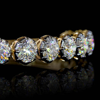 6.5 CTW Round Georgian Lab Grown Diamond Bangle Bracelet