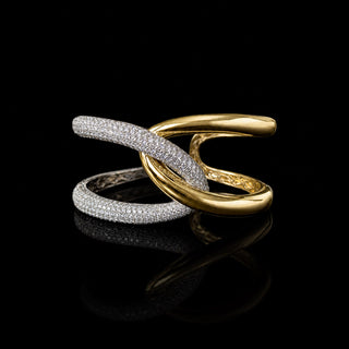 Pavé Lab Grown Diamond Interlocking Bangle Bracelet