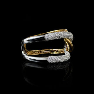 Pavé Lab Grown Diamond Interlocking Bangle Bracelet