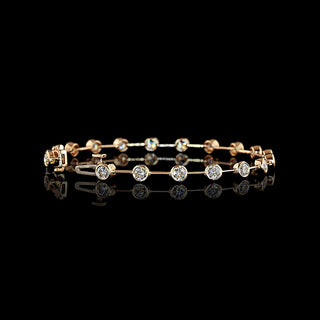 3 CTW Round Bezel Lab Grown Diamond Station Bracelet