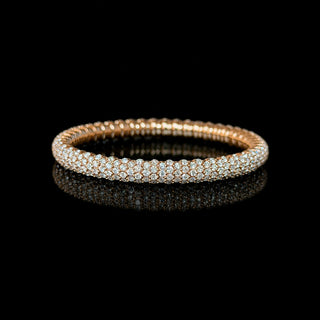 Round Lab Grown Diamond Domed Stretch Bracelet