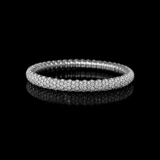 Round Lab Grown Diamond Domed Stretch Bracelet