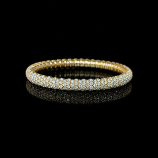 Round Lab Grown Diamond Domed Stretch Bracelet