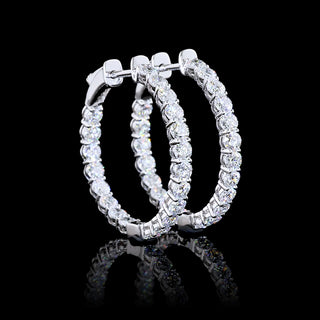 Round 2 CTW lab-grown diamond inside-out hoop earrings, 23mm, with sparkling diamonds, crafted by LabGrownDiamonds.com.