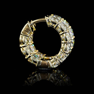 4 CTW East-West Antique Cushion Lab Grown Diamond Inside Out Huggie Earrings