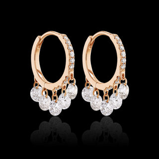 Pierced Lab Grown Diamond Pave Huggie Earrings, 12mm