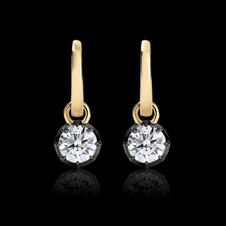 Georgian Lab Grown Diamond Huggie Drop Earrings