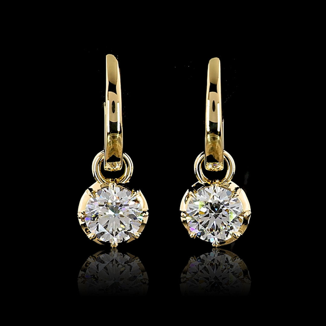 Georgian Huggie Drop Earrings