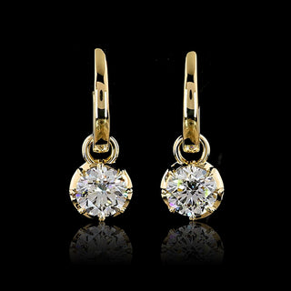 Georgian Lab Grown Diamond Huggie Drop Earrings
