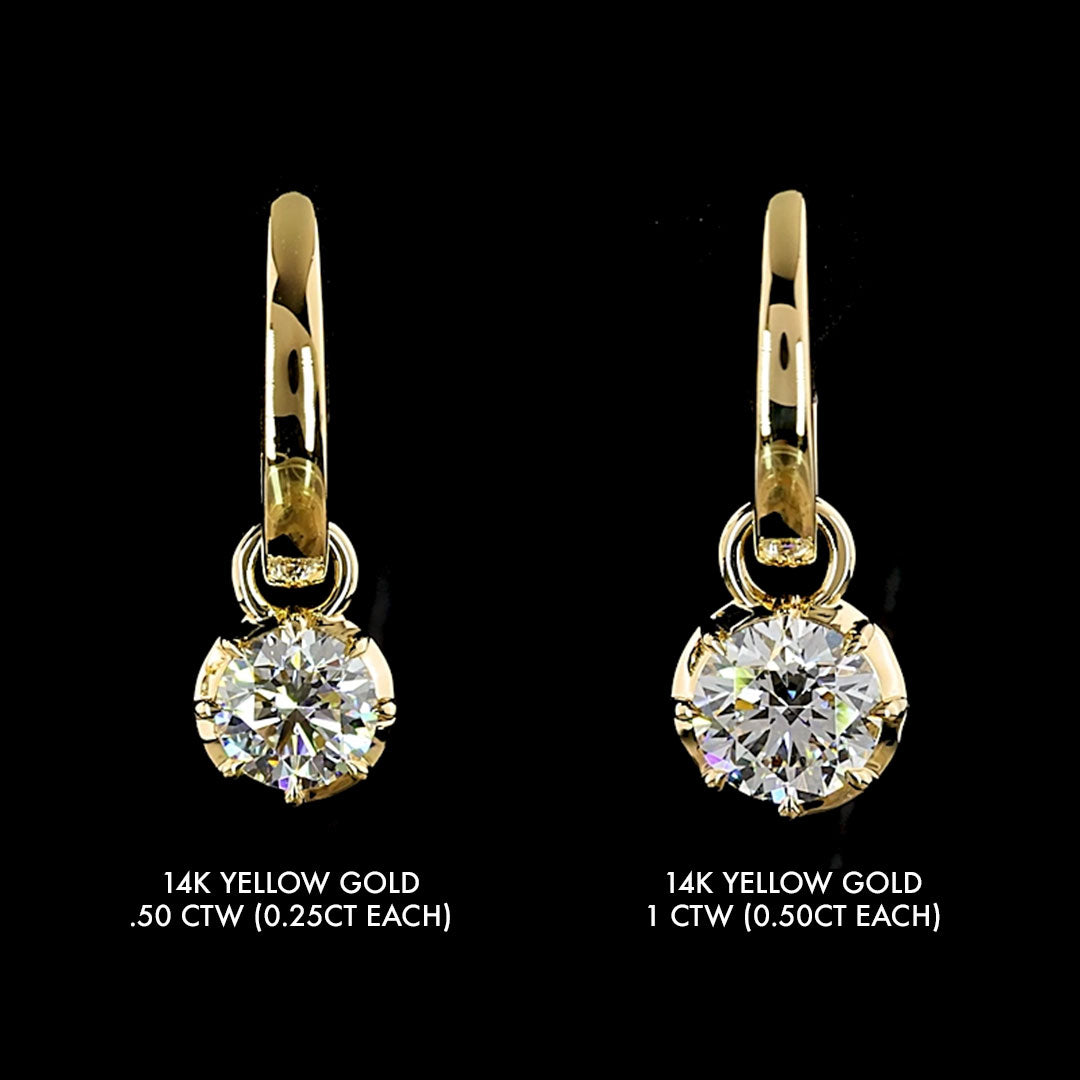 Georgian Huggie Drop Earrings