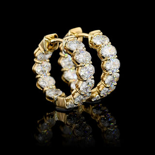 2 CTW East-West Oval Lab Grown Diamond Inside Out Huggie Earrings