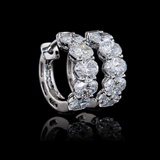 2 CTW East-West Oval Lab Grown Diamond Huggie Earrings