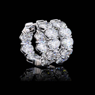 4 CTW East-West Oval Lab Grown Diamond Inside Out Huggie Earrings