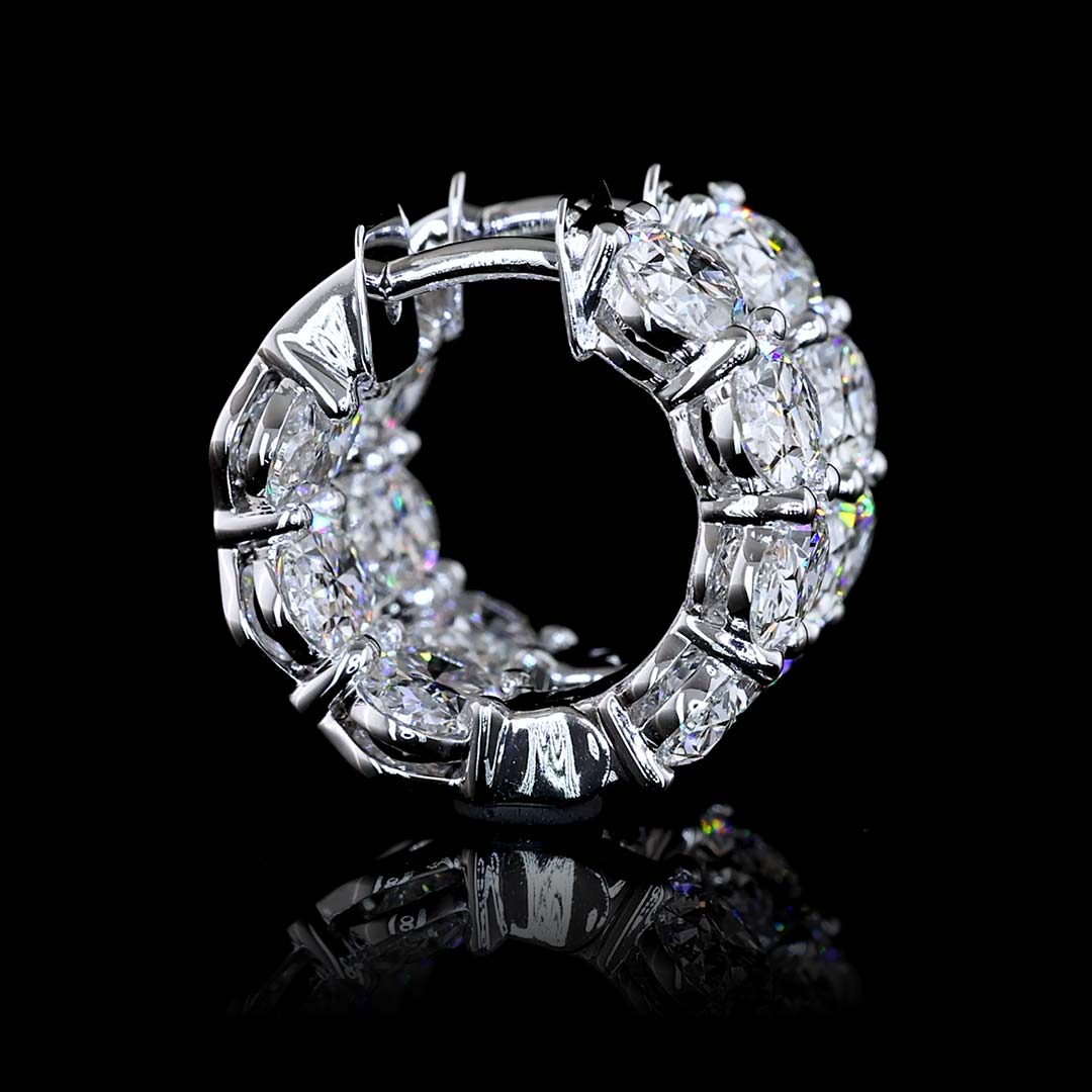 5 CTW East-West Oval Lab Grown Diamond Inside Out Huggie Earrings