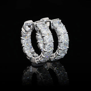 2 CTW East-West Radiant Lab Grown Diamond Inside Out Huggie Earrings