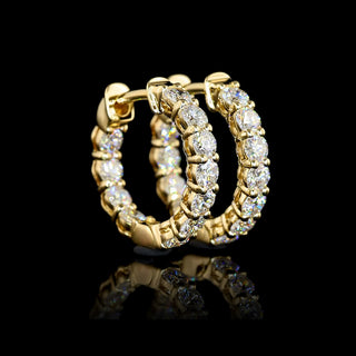 1 CTW Round Lab Grown Diamond Inside Out Huggie Earrings, 14.5mm