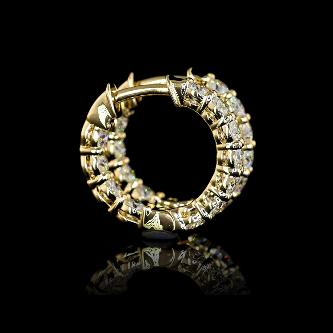 1 CTW Round Lab Grown Diamond Inside Out Huggie Earrings, 14.5mm