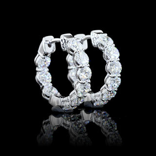 1.5 CTW Round Lab Grown Diamond Inside Out Huggie Earrings
