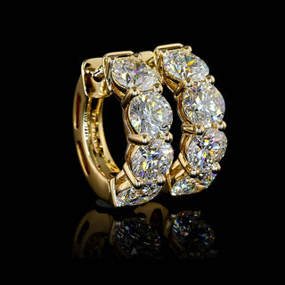 3 CTW Round 4 Stone Lab Grown Diamond Huggie Earrings