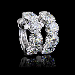 5 CTW Round 4 Stone Lab Grown Diamond Huggie Earrings
