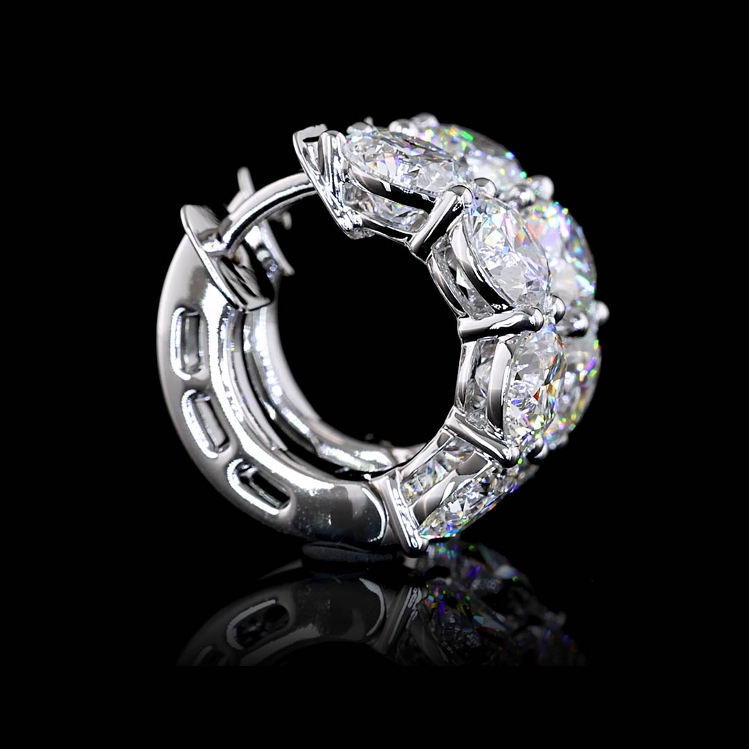 5 CTW Round 4 Stone Lab Grown Diamond Huggie Earrings