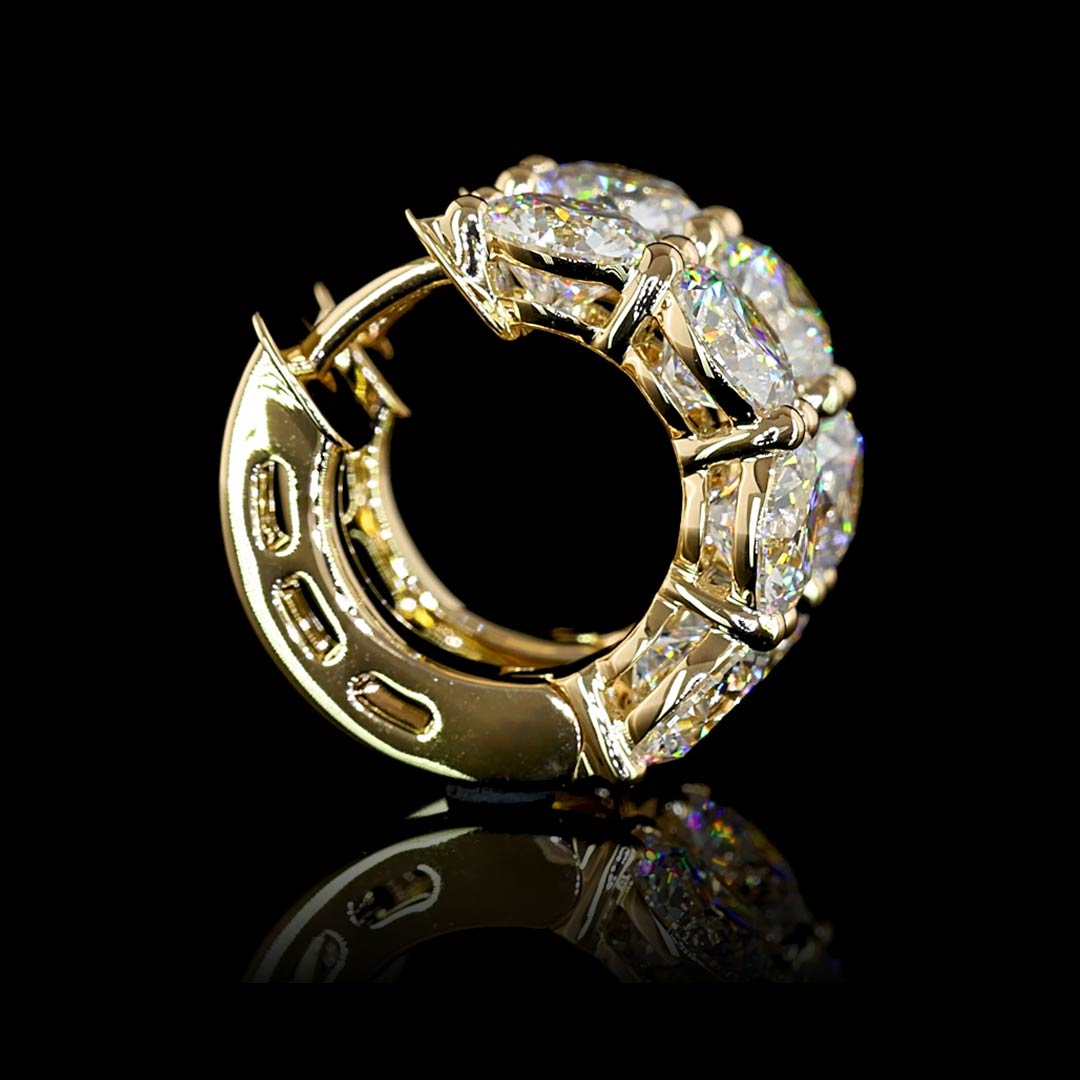 5 CTW Round 4 Stone Lab Grown Diamond Huggie Earrings