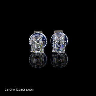 Mini Lab Grown Diamond Asscher Studs