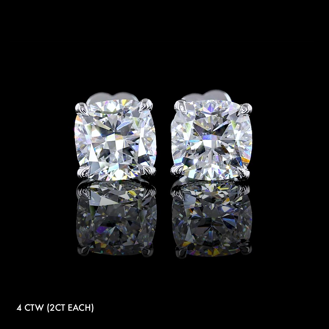 Lab Grown Diamond Square Cushion Studs