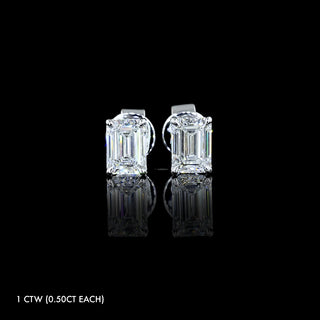 Petite Lab Grown Diamond Emerald Studs