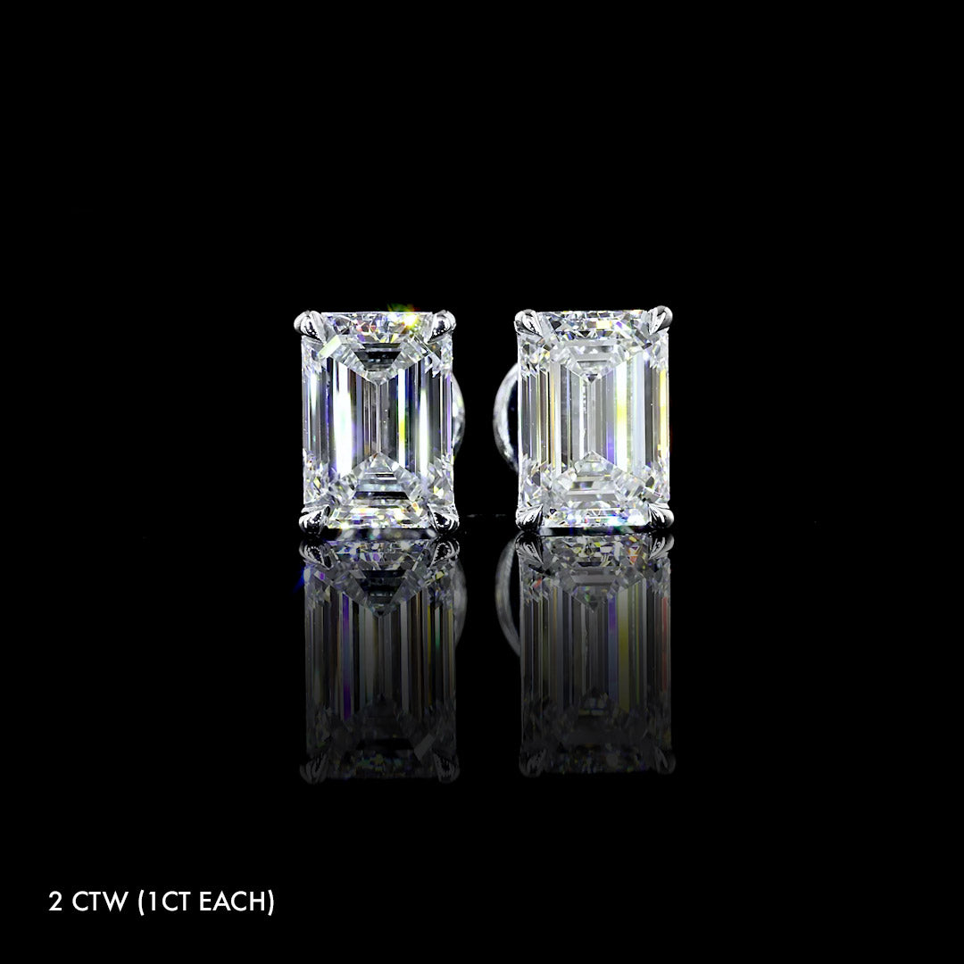 Classic Lab Grown Diamond Emerald Studs