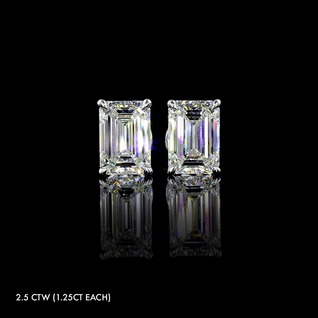 Classic Lab Grown Diamond Emerald Studs