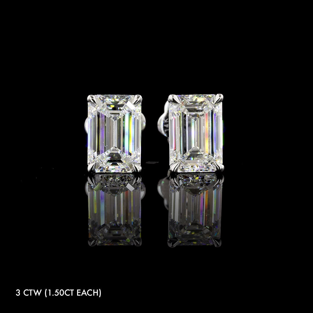 Classic Lab Grown Diamond Emerald Studs