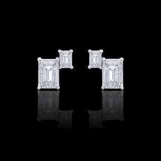 Double Emerald Lab Grown Diamond Studs