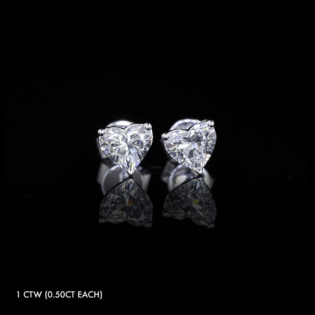 Lab Grown Diamond Heart Studs