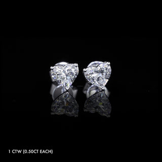 Petite Lab Grown Diamond Heart Studs