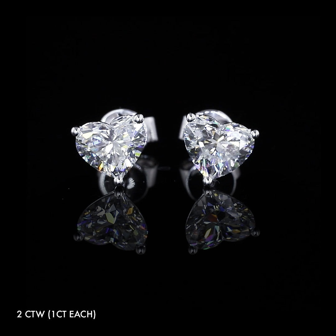 Lab Grown Diamond Heart Studs