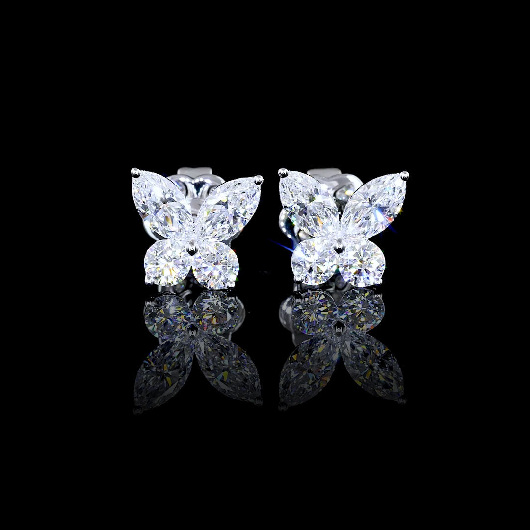 Petite Lab Grown Diamond Butterfly Stud Earrings