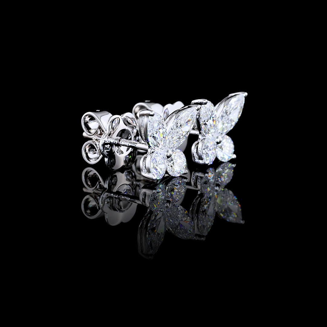 Petite Lab Grown Diamond Butterfly Stud Earrings