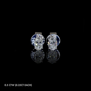 Mini Lab Grown Diamond Oval Studs