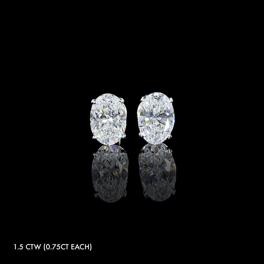 Petite Lab Grown Diamond Oval Studs