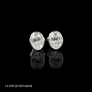 Lab Grown Diamond Oval Bezel Studs