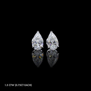 Petite Lab Grown Diamond Pear Studs