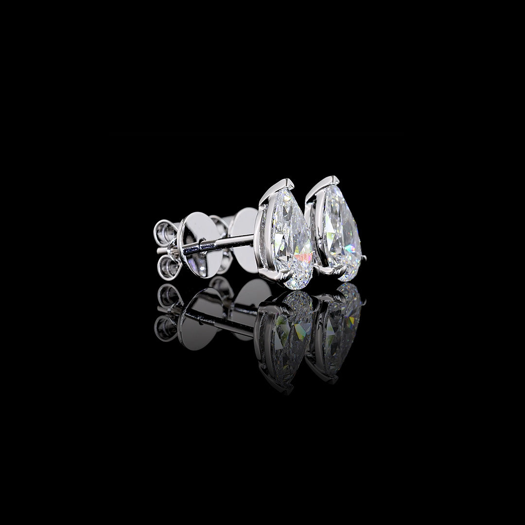 Petite Lab Grown Diamond Pear Studs