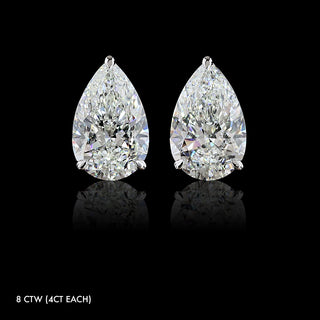 Grande Lab Grown Diamond Pear Studs