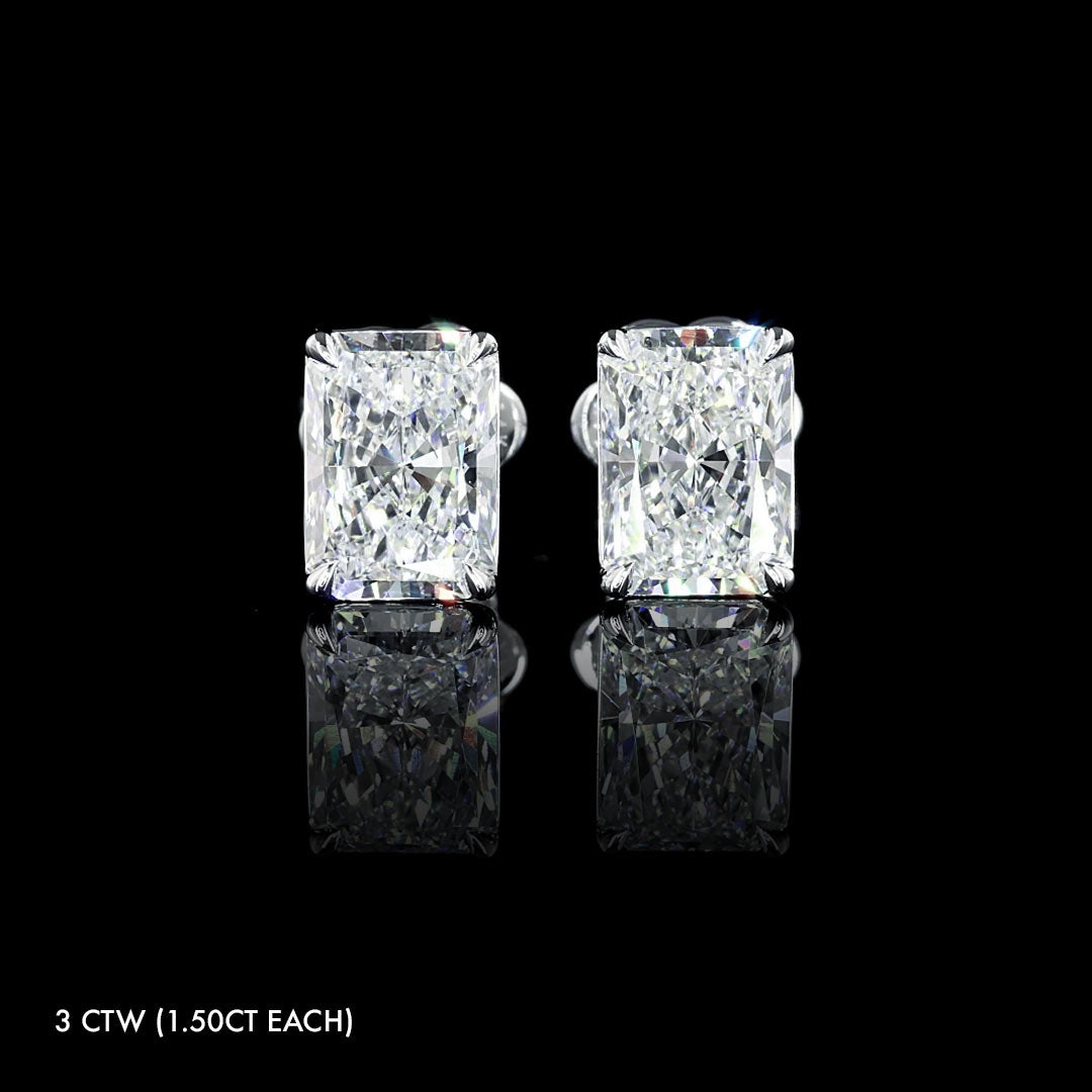 Classic Lab Grown Diamond Radiant Studs