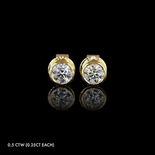 Mini Lab Grown Diamond Round Bezel Studs